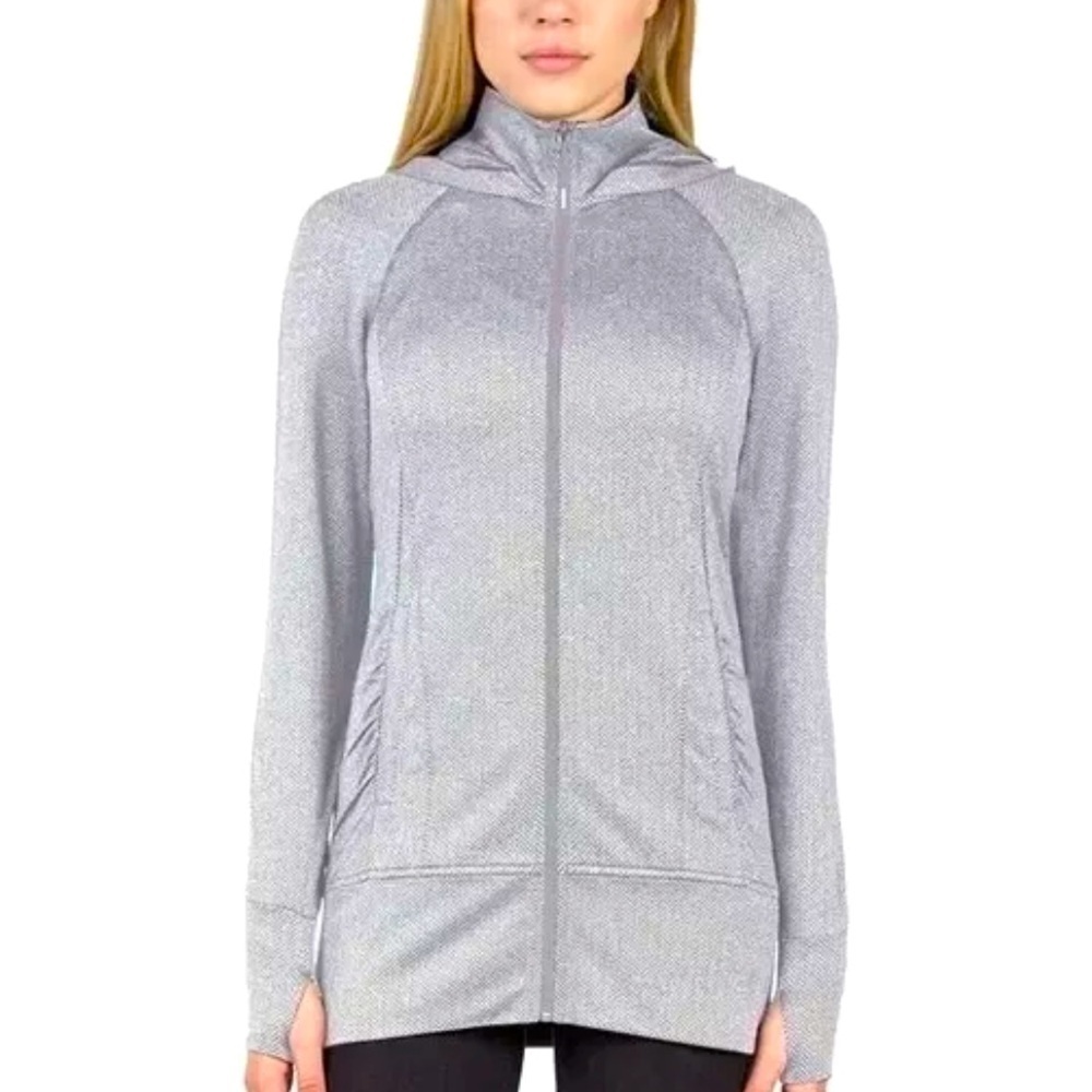 MONDETTA HOODIE JACKET SIZE SMALL LIGHT GREY COLOR PTP 19” EUC
